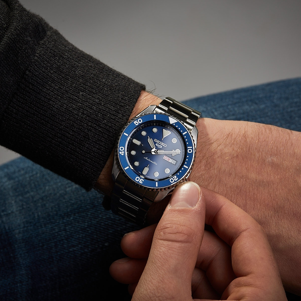 SEIKO 5 Sports Automatic Blue Dial 42.5mm Silver Stainless Steel Bracelet SRPD51K1 - 