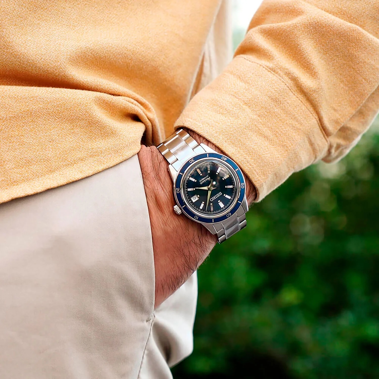 SEIKO Presage Style 60's Automatic Blue Dial 40.8mm Silver Stainless Steel Bracelet SRPG05J1 - 5