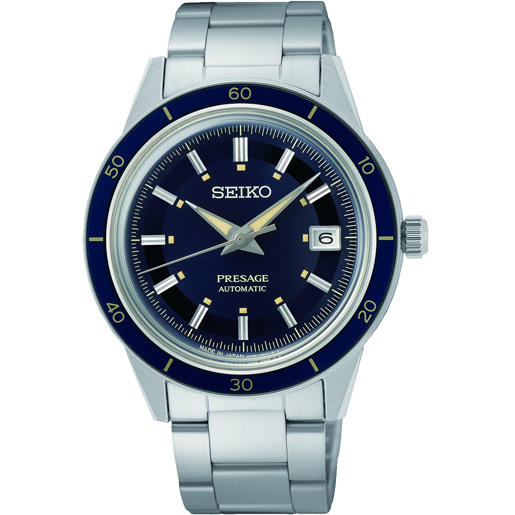 SEIKO Presage Style 60's Automatic Blue Dial 40.8mm Silver Stainless Steel Bracelet SRPG05J1 - 