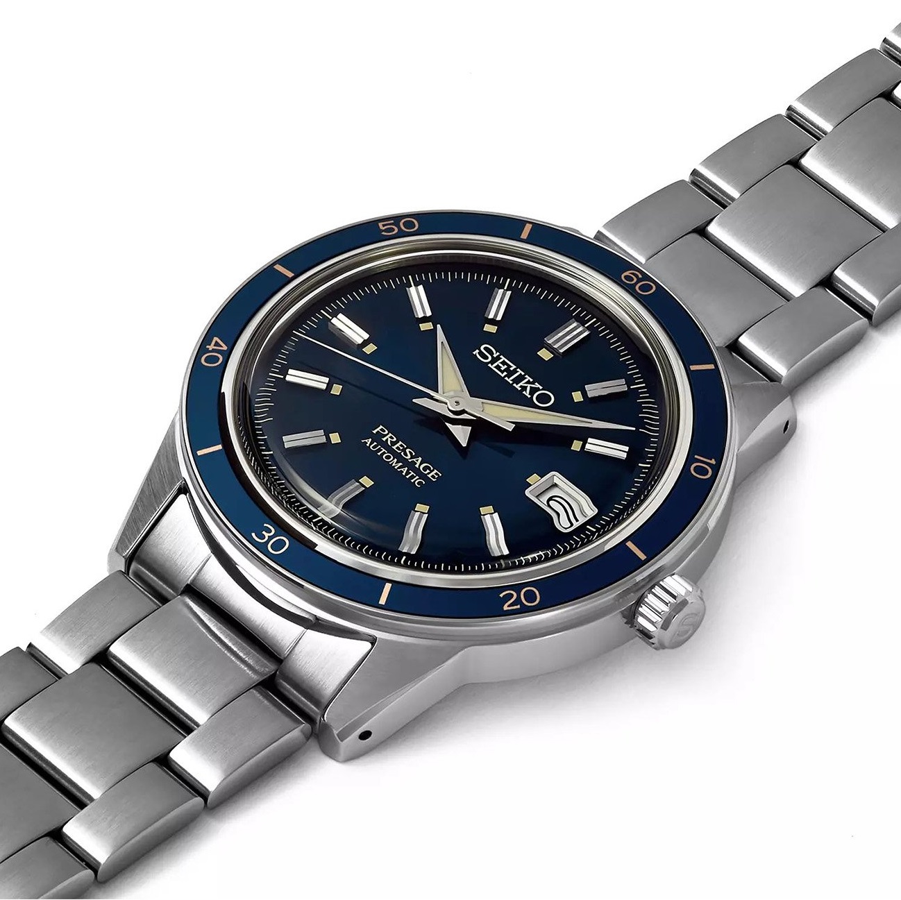 SEIKO Presage Style 60's Automatic Blue Dial 40.8mm Silver Stainless Steel Bracelet SRPG05J1 - 4