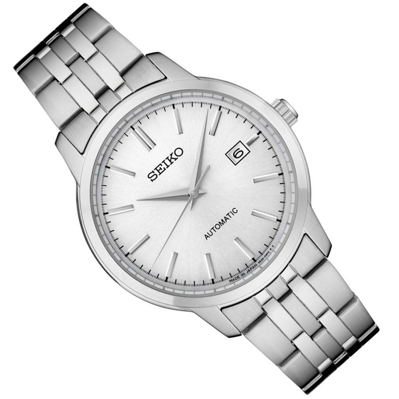 SEIKO Essential Time Automatic Silver Dial 41.2mm Silver Stainless Steel Bracelet SRPH85K1 - 3