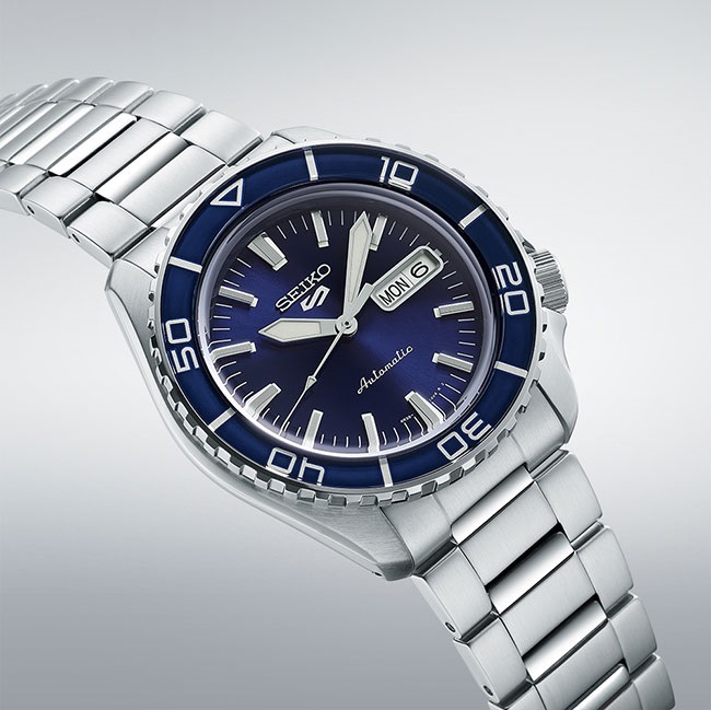 SEIKO 5 Sports SKX Automatic Blue Dial 42.5mm Silver Stainless Steel Bracelet SRPK97K1 - 