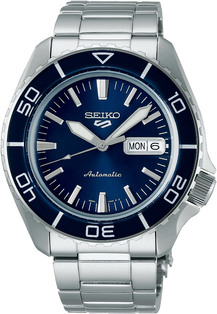SEIKO 5 Sports SKX Automatic Blue Dial 42.5mm Silver Stainless Steel Bracelet SRPK97K1 - 