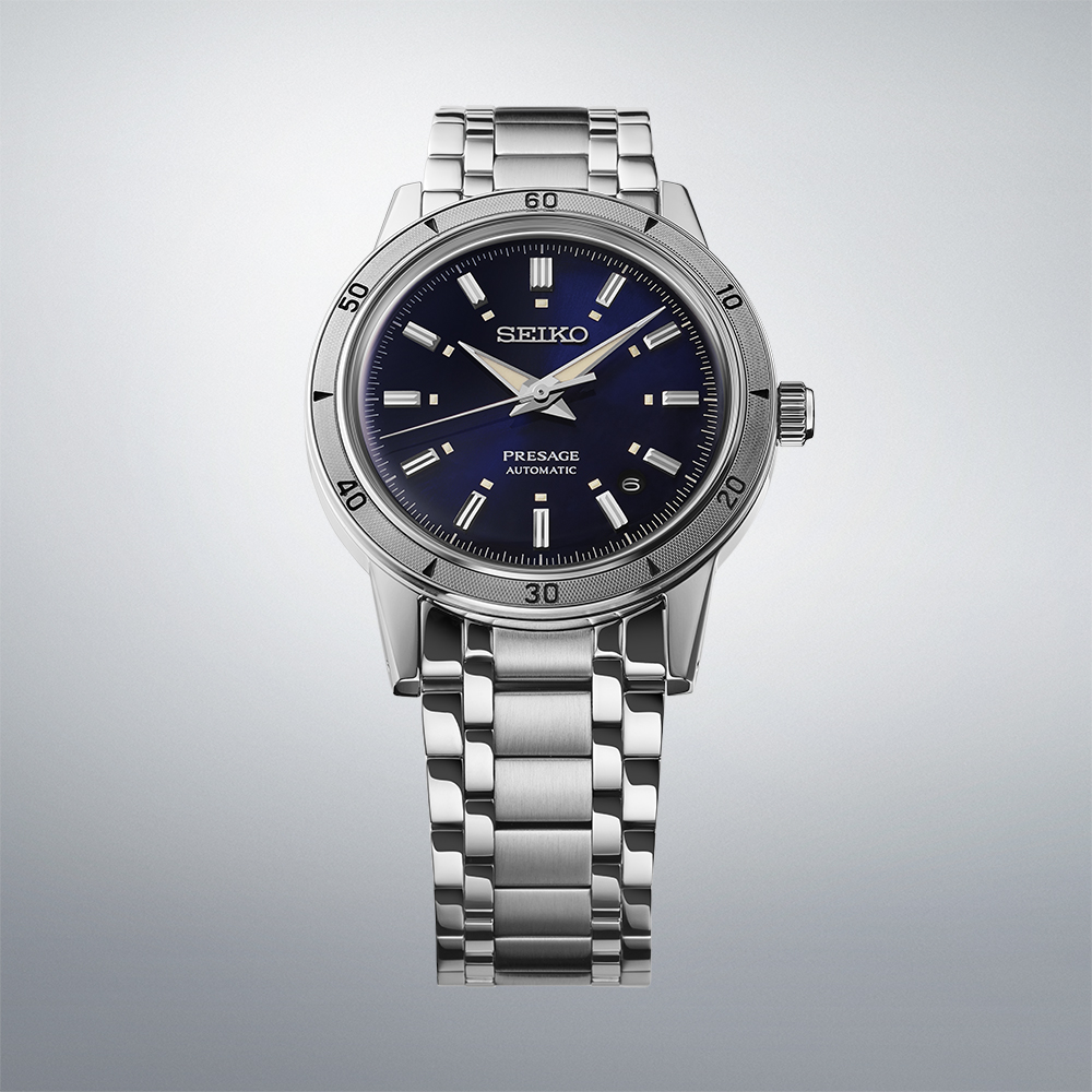 SEIKO Presage 'Elegant Yet Rugged' Style 60s Automatic Navy Dial 39.5mm Silver Stainless Steel Bracelet SRPL07J1 - 3