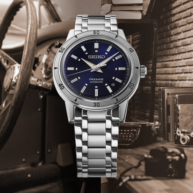 SEIKO Presage 'Elegant Yet Rugged' Style 60s Automatic Navy Dial 39.5mm Silver Stainless Steel Bracelet SRPL07J1 - 4