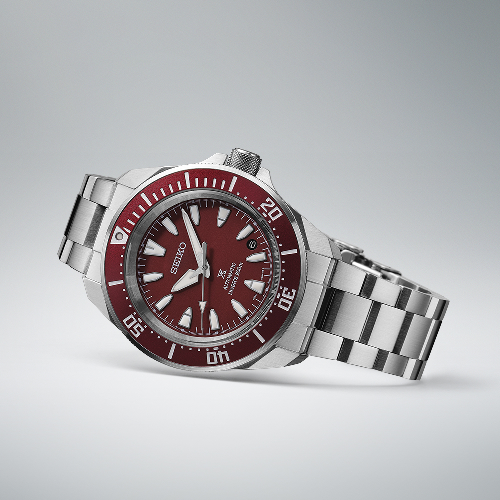 SEIKO Prospex 'Samurai' 4R Red Diver's Automatic Red Dial 41.7mm Silver Stainless Steel Bracelet SRPL11K1 - 3