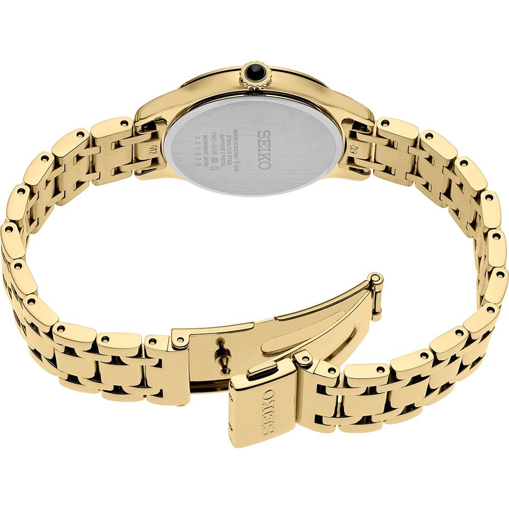 SEIKO Conceptual Series Diamond Line Gold Dial 29.5mm Gold Stainless Steel Bracelet SRZ552P1 - 3