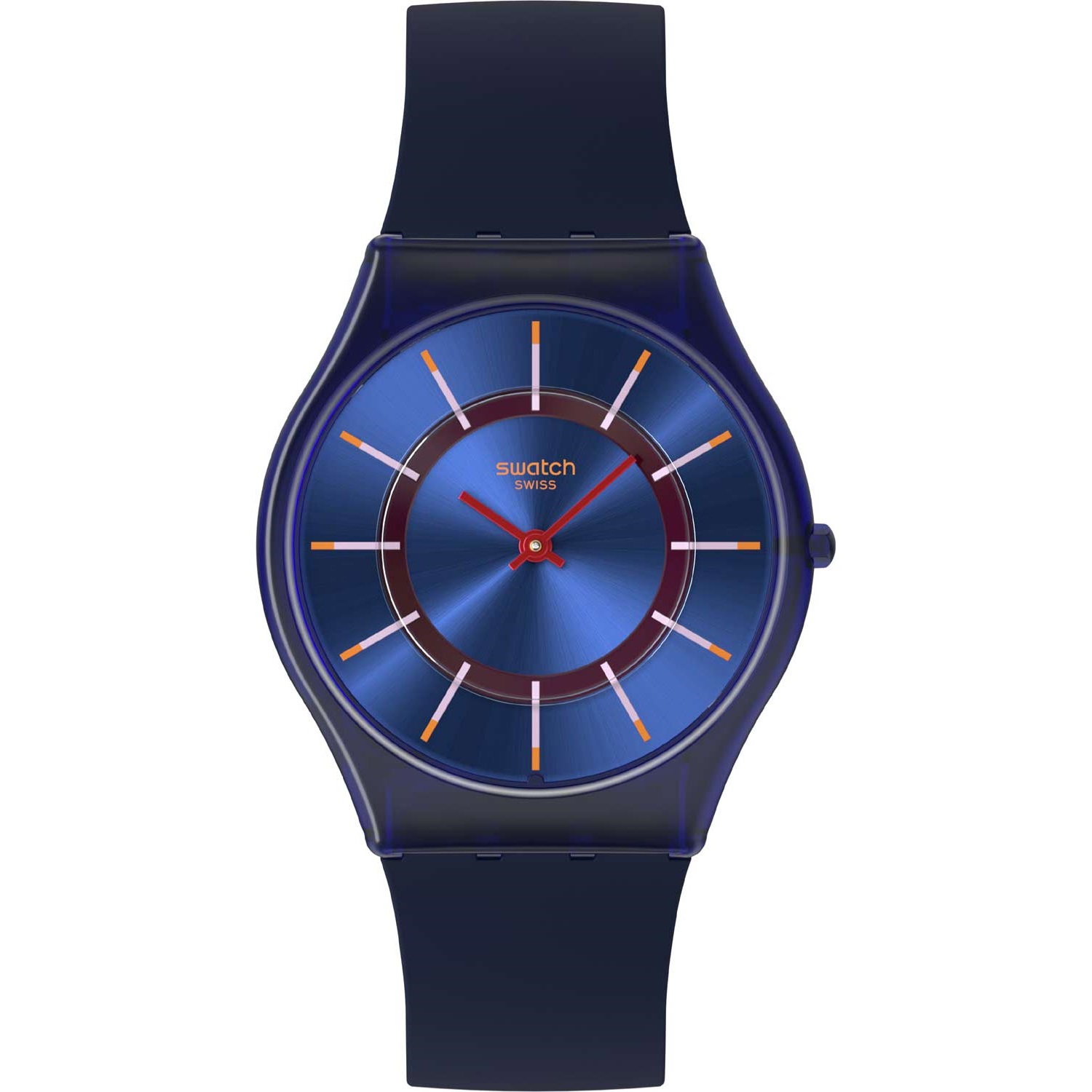 SWATCH Essentials Very Jazzy Berry 34mm Blue Biosourced Strap SS08N117 - 