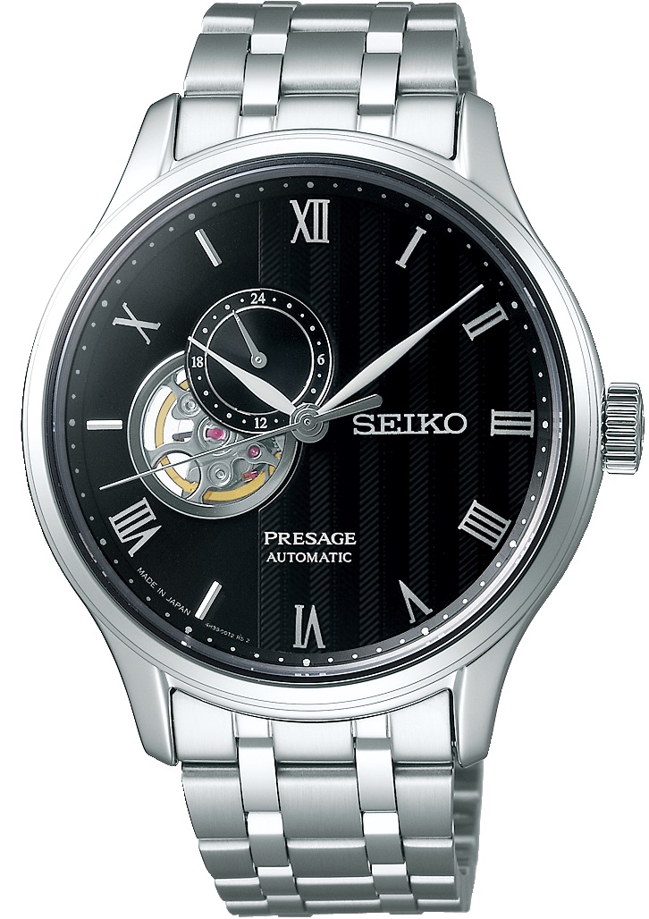SEIKO Presage ‘Japanese Zen Gardens’ Open Heart Automatic Black Dial 41.8mm Silver Stainless Steel Bracelet SSA377J1 - 