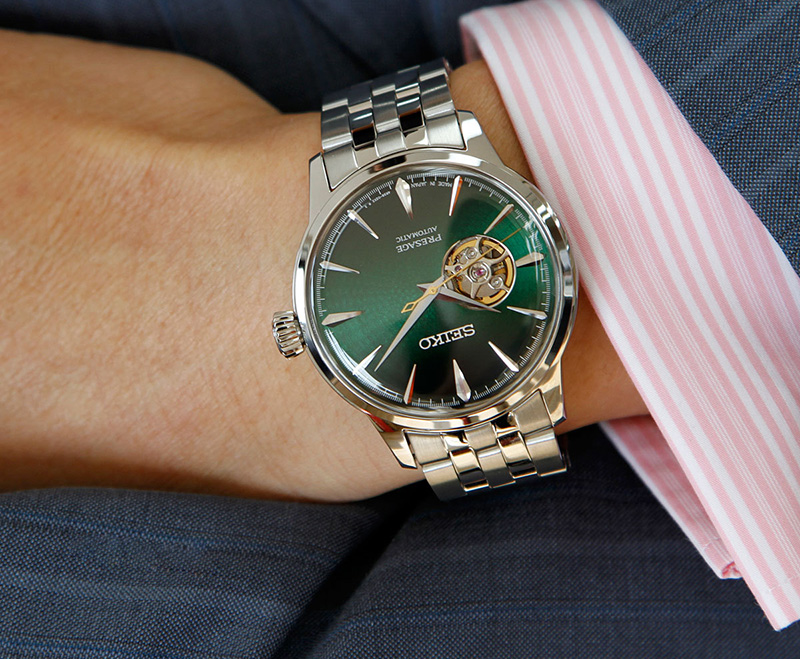 SEIKO Presage Cocktail Time 'Grasshopper' Automatic Green Dial 40.5mm Silver Stainless Steel Bracelet SSA441J1 - 5