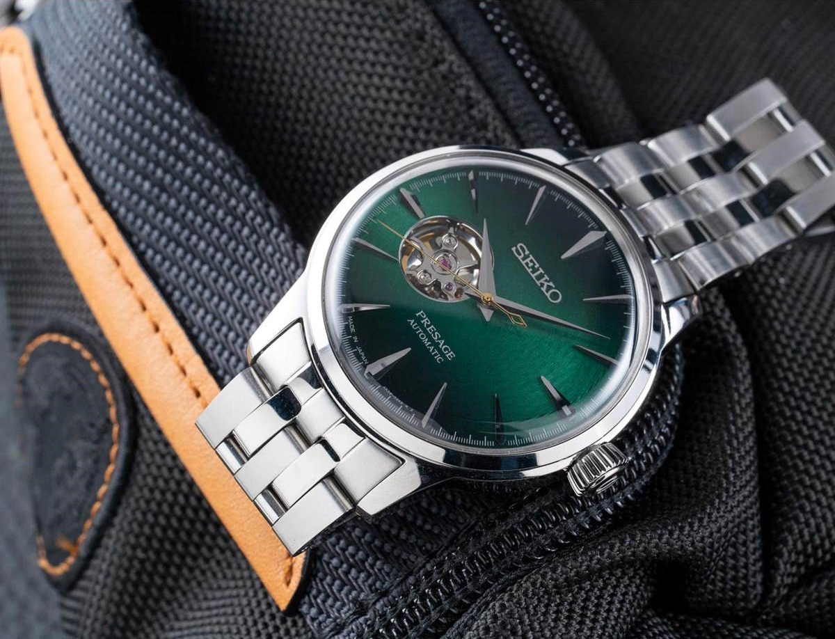 SEIKO Presage Cocktail Time 'Grasshopper' Automatic Green Dial 40.5mm Silver Stainless Steel Bracelet SSA441J1 - 6