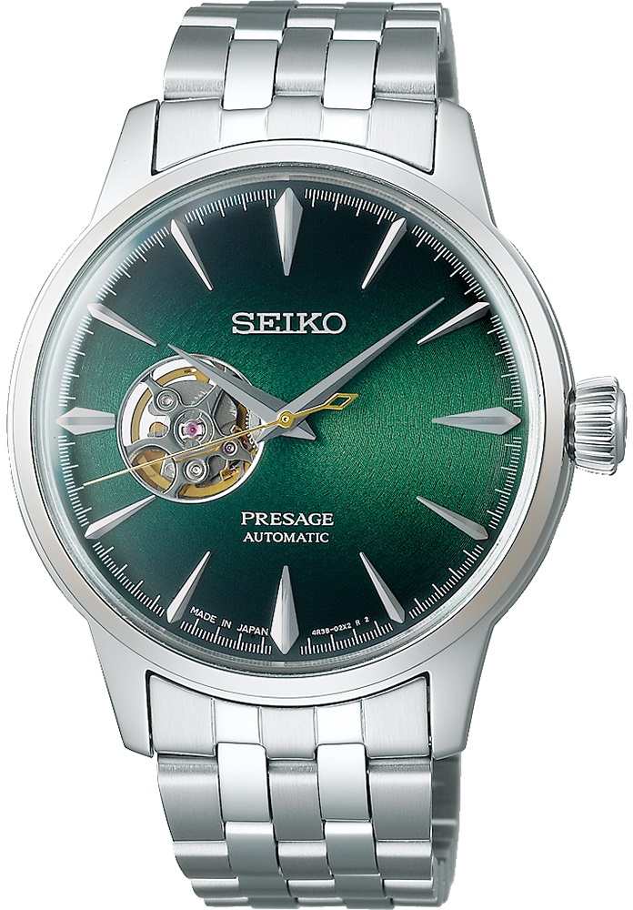 SEIKO Presage Cocktail Time 'Grasshopper' Automatic Green Dial 40.5mm Silver Stainless Steel Bracelet SSA441J1 - 