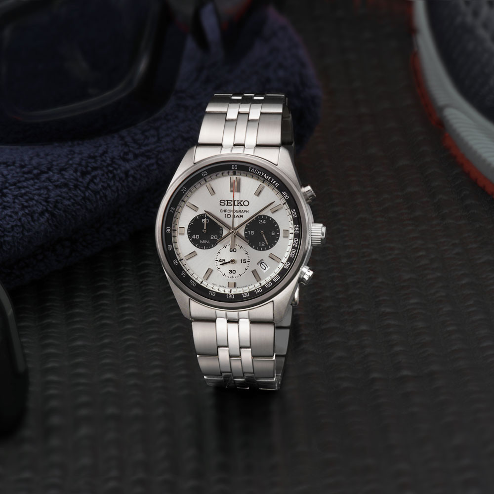 SEIKO Conceptual Series Chronograph 41.5mm Silver Stainless Steel Bracelet SSB425P1 - 5