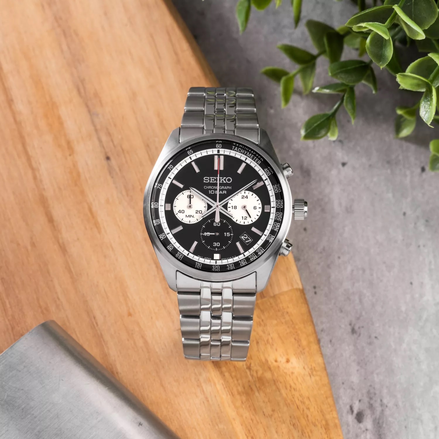 SEIKO Conceptual Series Chronograph Black Dial 41.5mm Silver Stainless Steel Bracelet SSB429P1 - 7