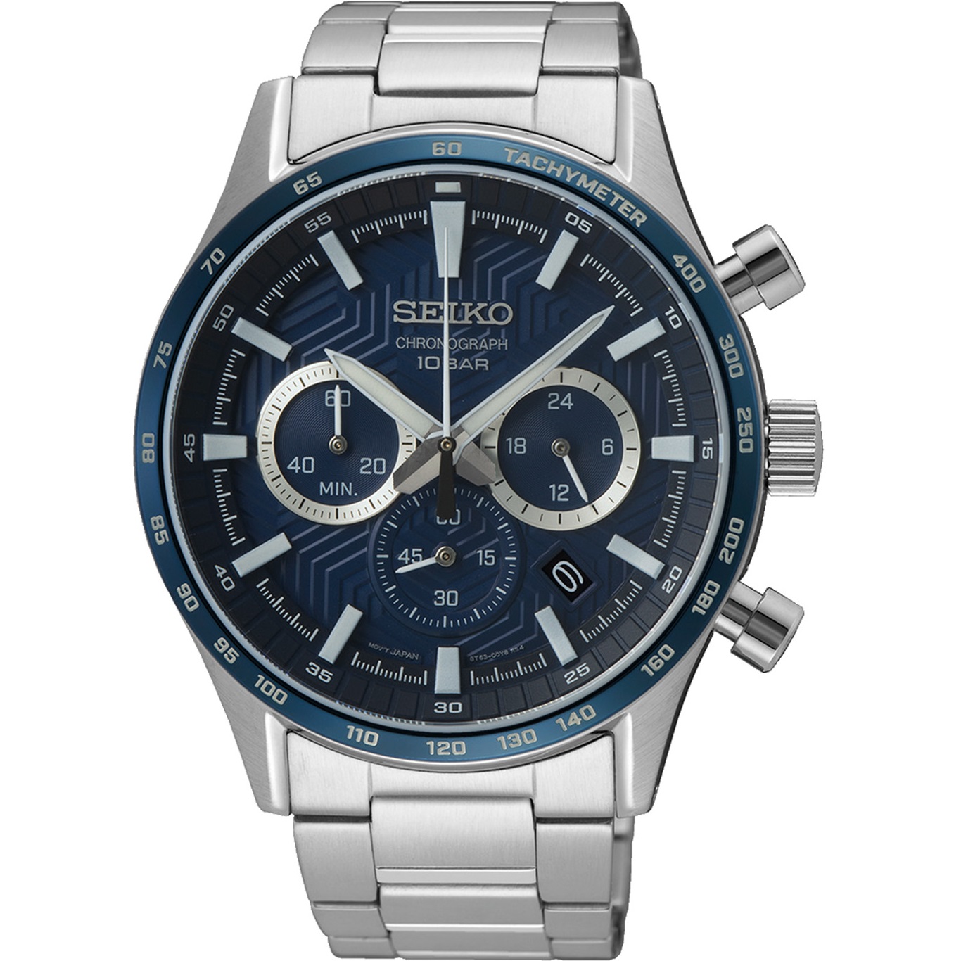 SEIKO Conceptual Series Chronograph Blue Dial 43mm Silver Stainless Steel Bracelet SSB445P1 - 