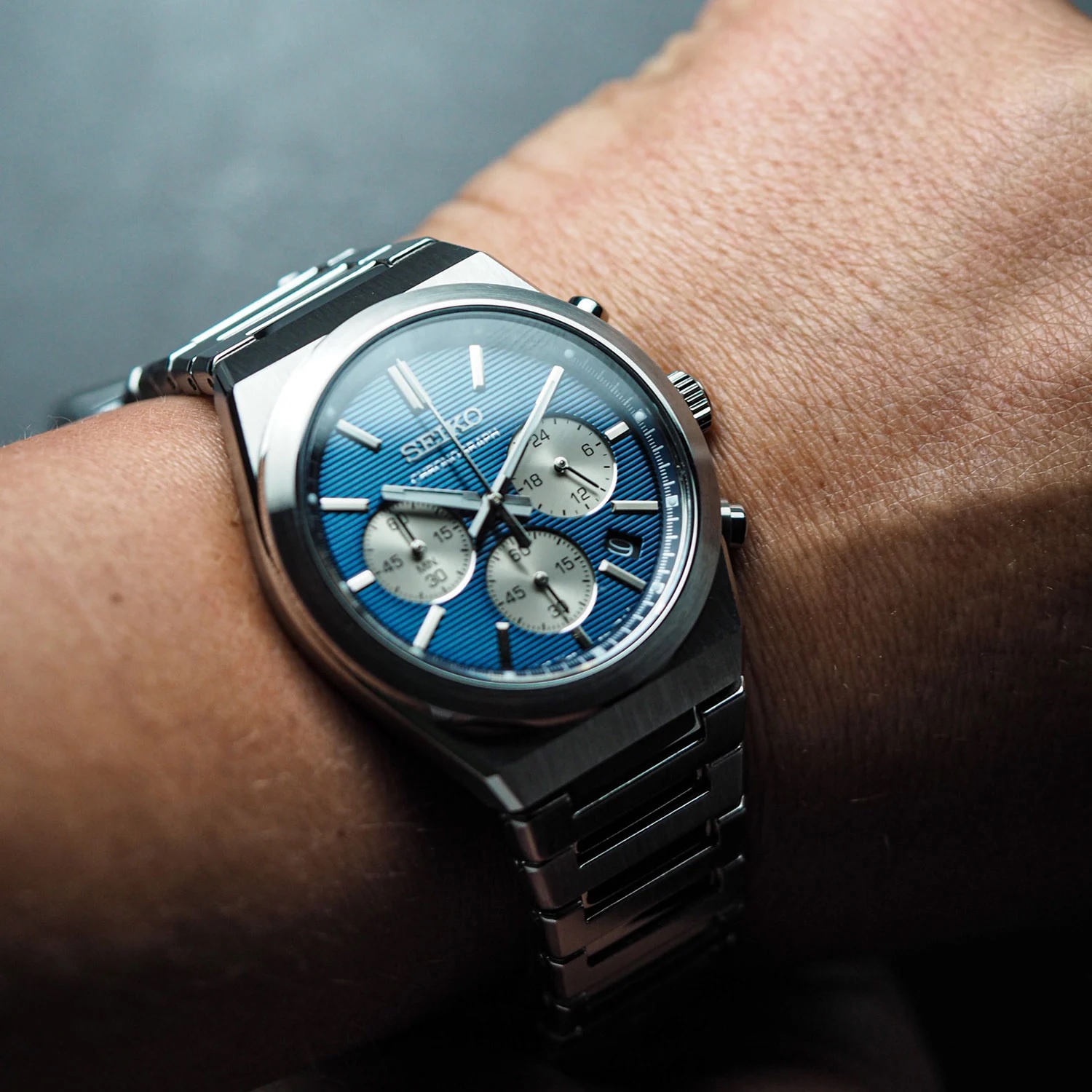 SEIKO Conceptual Series Chronograph Blue Dial 40mm Silver Stainless Steel Bracelet SSB453P1 - 
