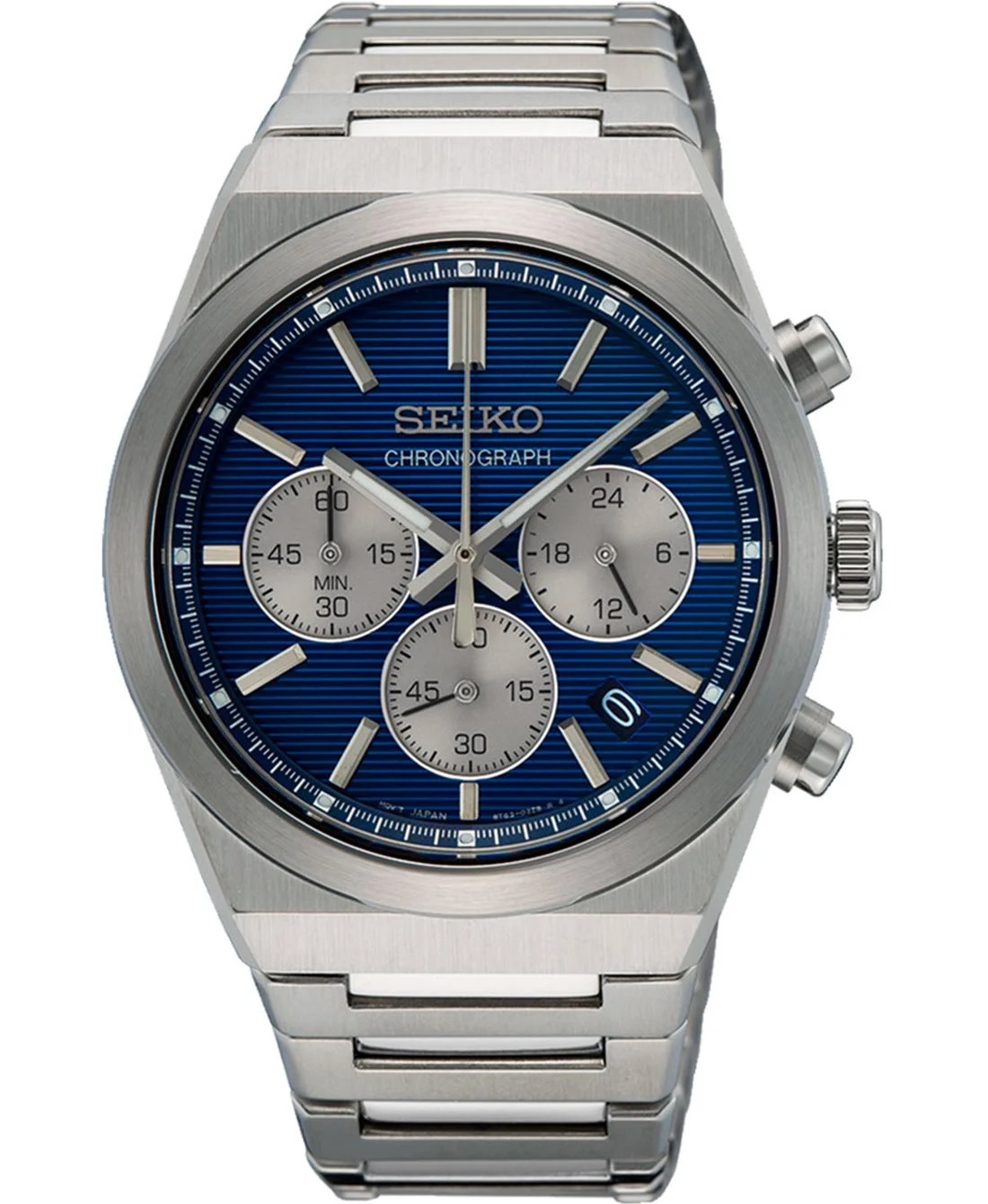 SEIKO Conceptual Series Chronograph Blue Dial 40mm Silver Stainless Steel Bracelet SSB453P1 - 