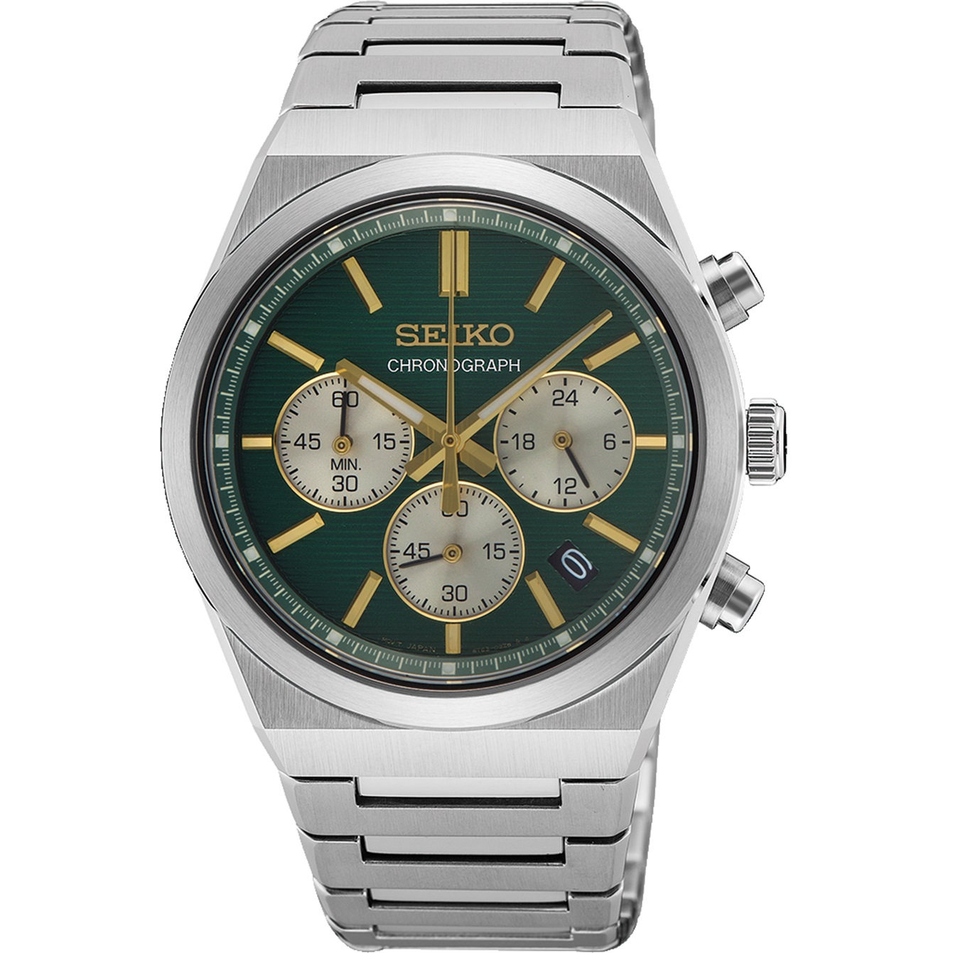 SEIKO Conceptual Series Chronograph Green Gold Dial 40mm Silver Stainless Steel Bracelet SSB461P1 - 
