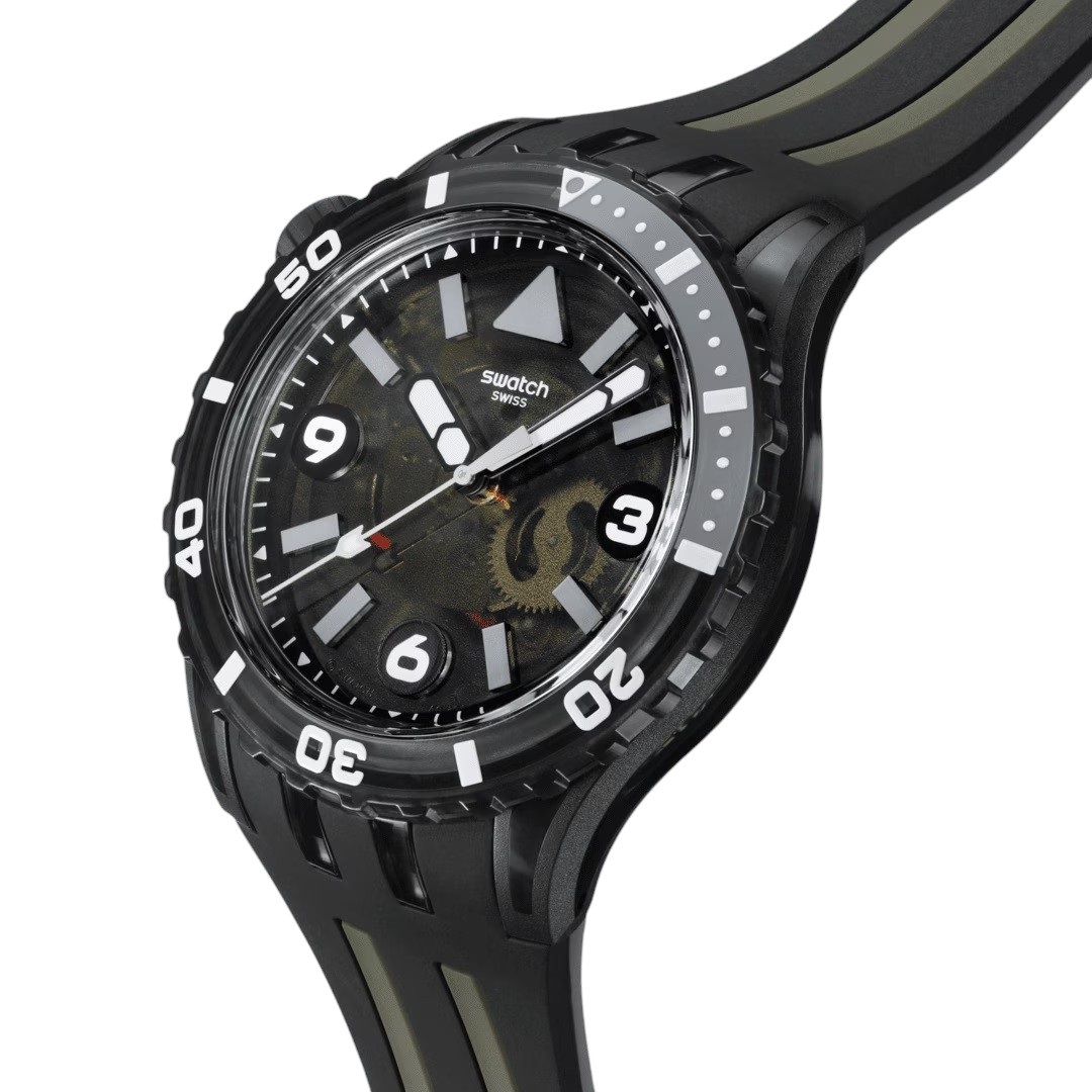 SWATCH Scubaqua Black Sea Nettle 44mm Black Silicone Strap SSCU09B100 - 3