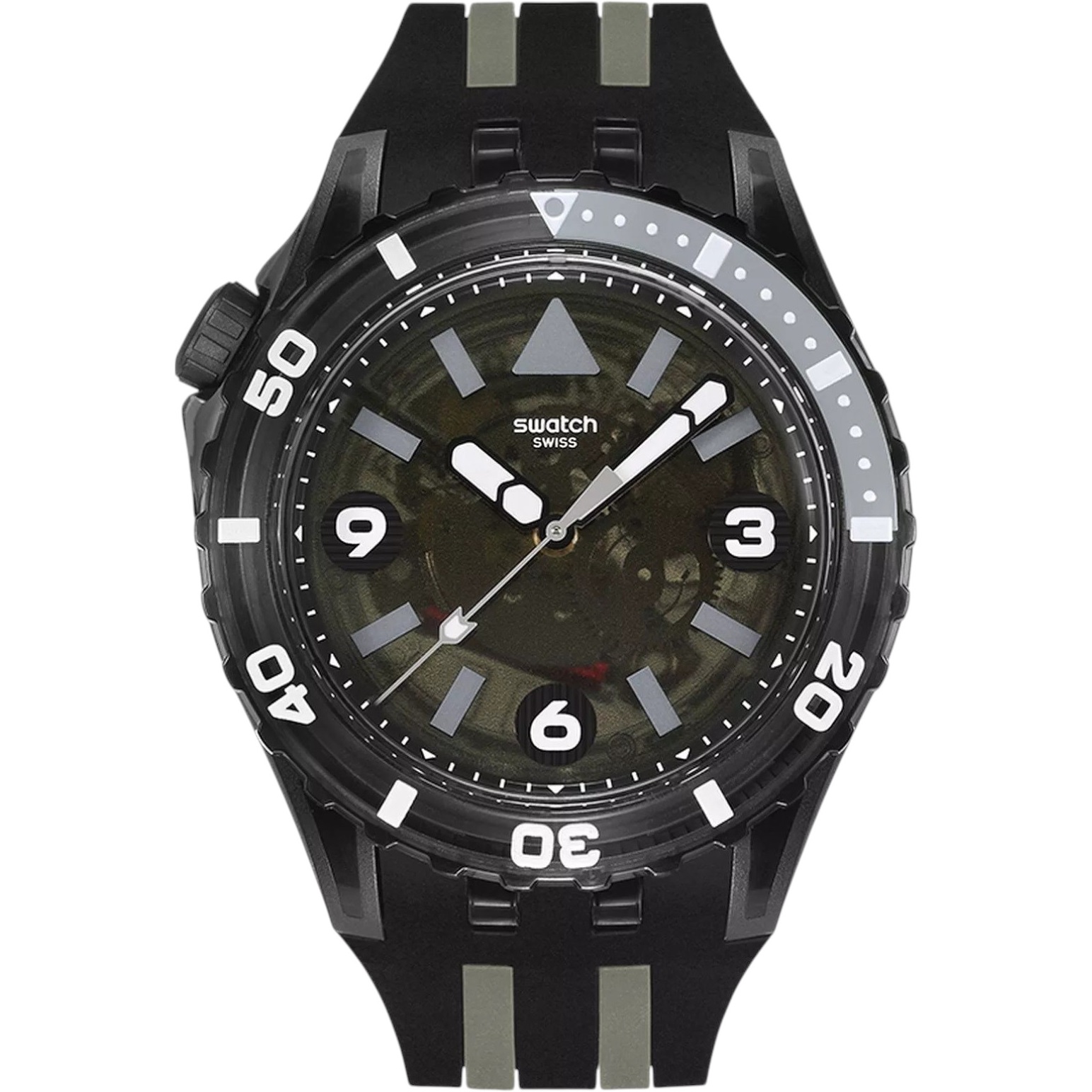 SWATCH Scubaqua Black Sea Nettle 44mm Black Silicone Strap SSCU09B100 - 