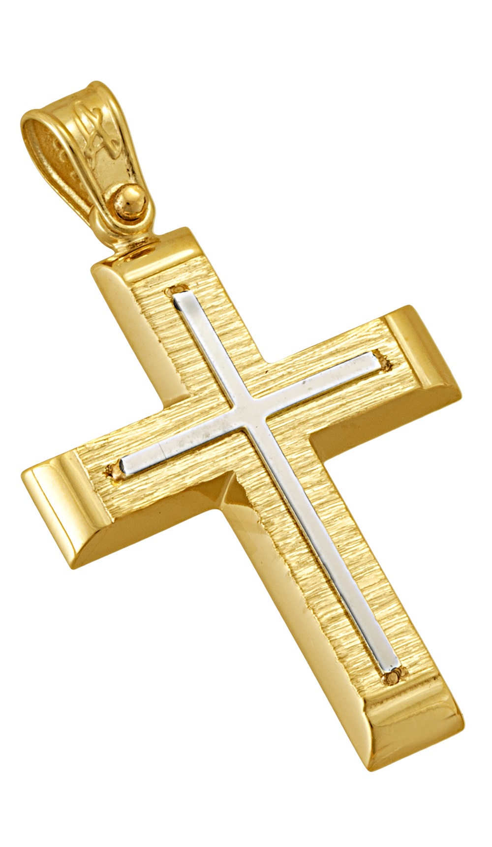 ΣΤΑΥΡΟΣ Ανδρικός SENZIO Collection K14 από Κίτρινο & Λευκό Χρυσό ST005