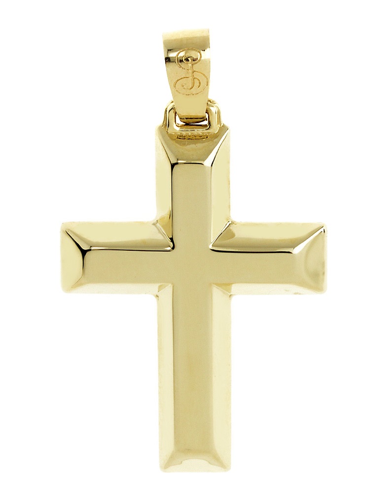 ΣΤΑΥΡΟΣ Ανδρικός Διπλής Όψης SENZIO Collection από Κ14 Κίτρινο Χρυσό ST1301 - 