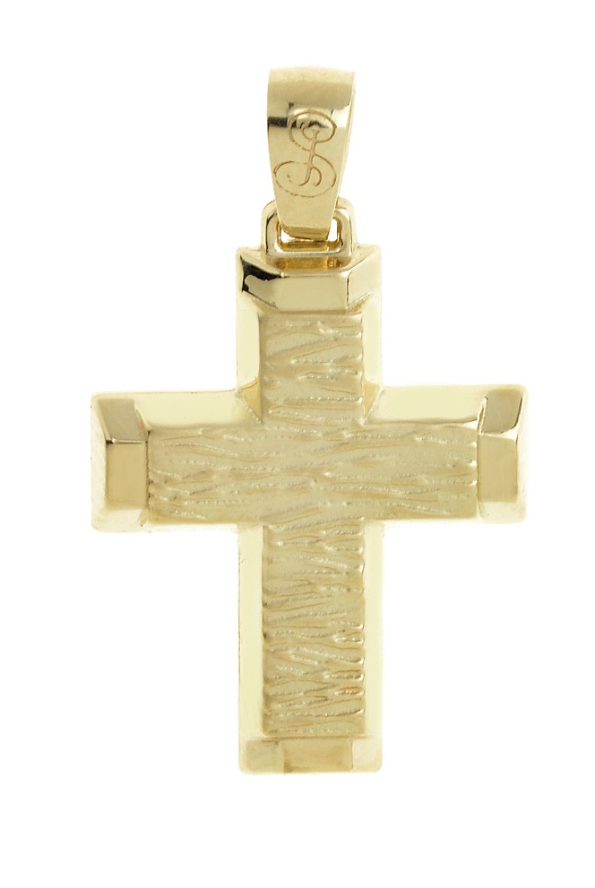 ΣΤΑΥΡΟΣ Ανδρικός SENZIO Collection από Κ14 Κίτρινο Χρυσό ST1305