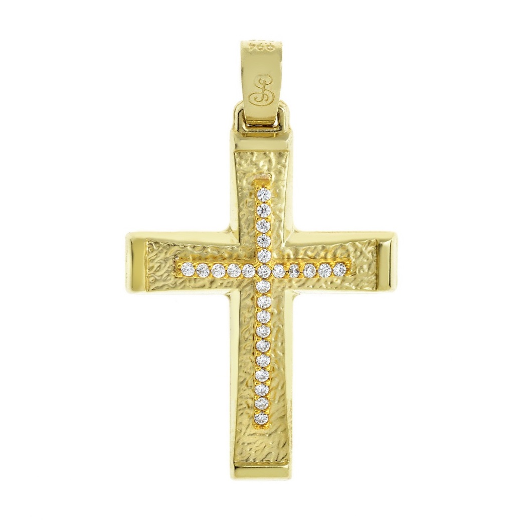 CROSS Women from 9K Yellow Gold with Zircon Stones ST181