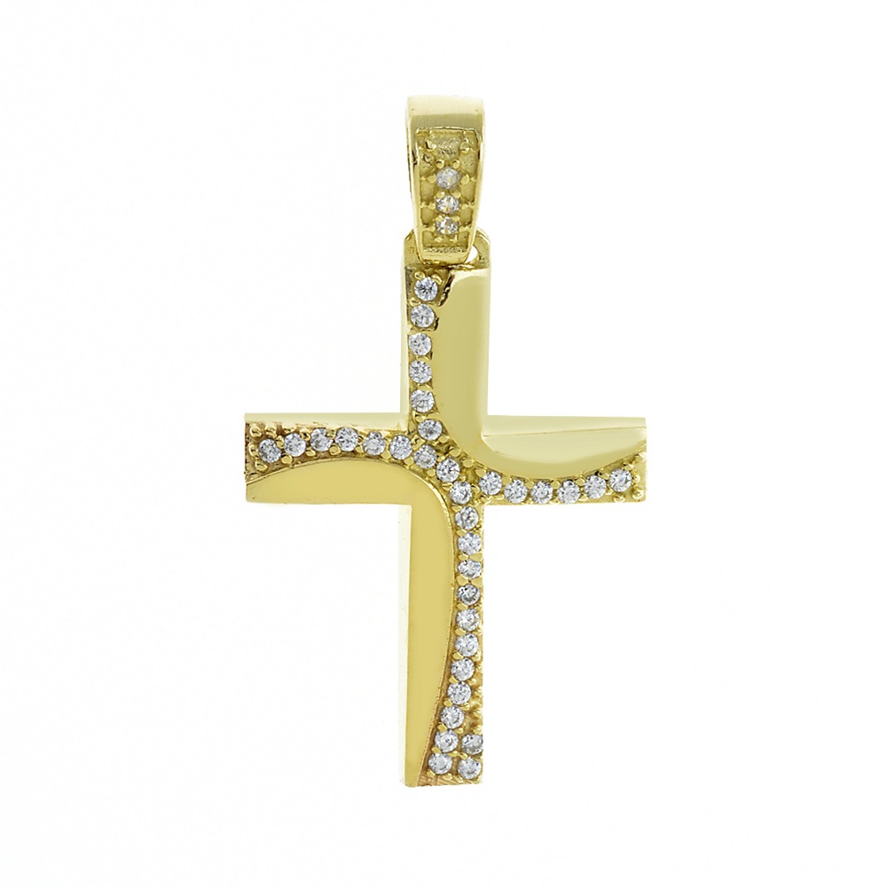 CROSS Women from 9K Yellow Gold with Zircon Stones ST182