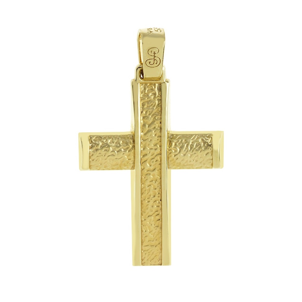 ΣΤΑΥΡΟΣ Ανδρικός SENZIO Collection K14 από Κίτρινο Χρυσό ST185 - 