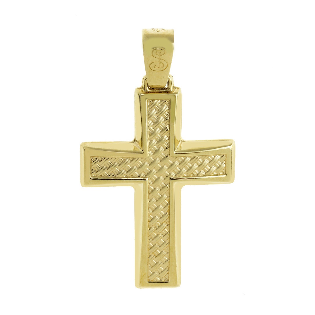 ΣΤΑΥΡΟΣ Ανδρικός SENZIO Collection K14 από Κίτρινο Χρυσό ST193 - 