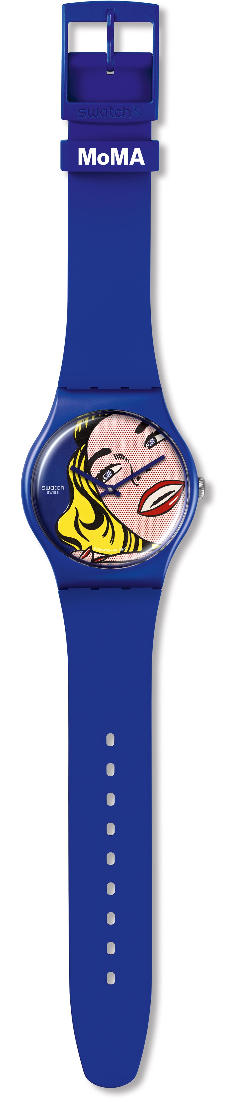 SWATCH Art Journey 2023 Girl by Roy Lichtenstein 41mm Blue Silicon Strap SUOZ352 - 4