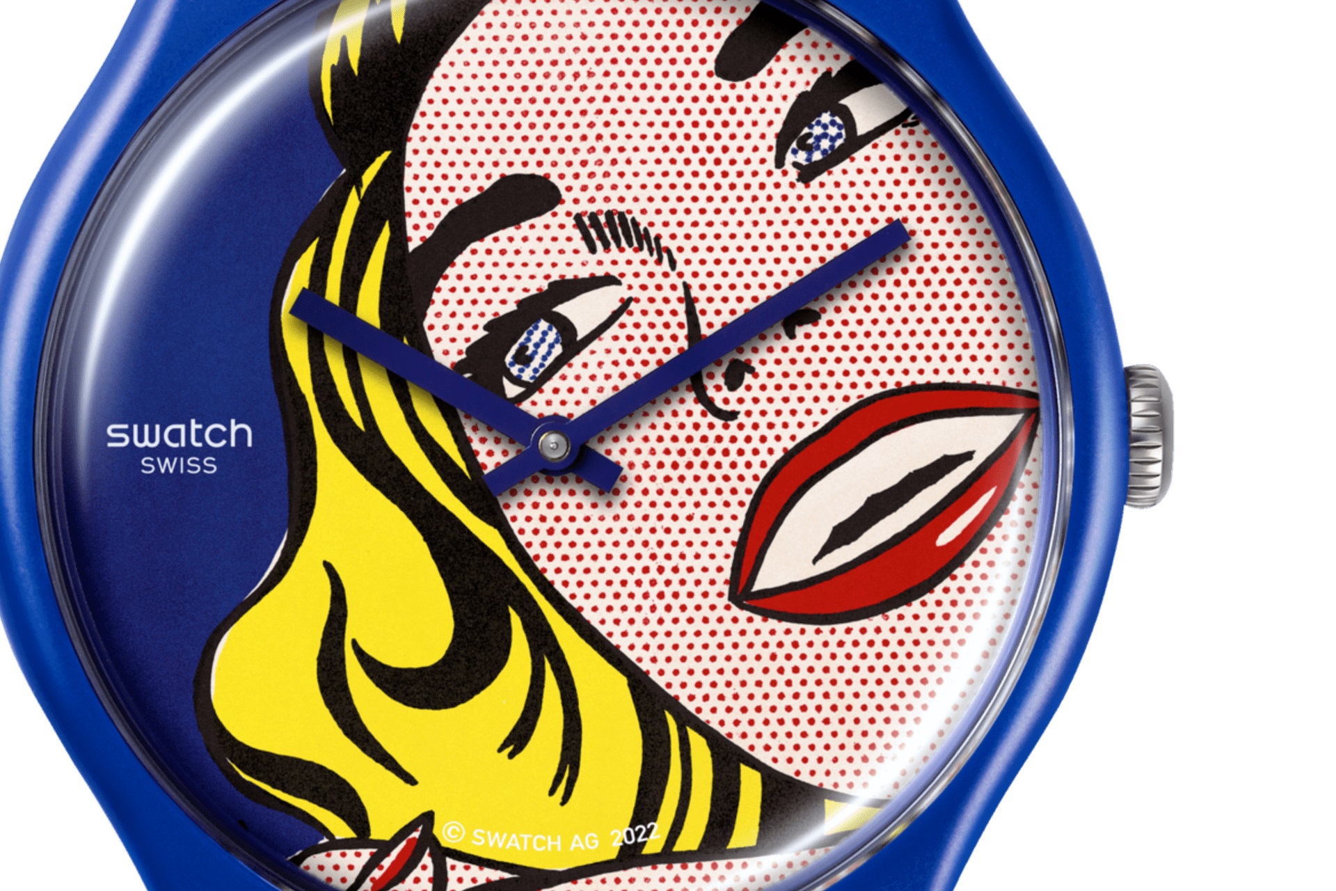 SWATCH Art Journey 2023 Girl by Roy Lichtenstein 41mm Blue Silicon Strap SUOZ352 - 3