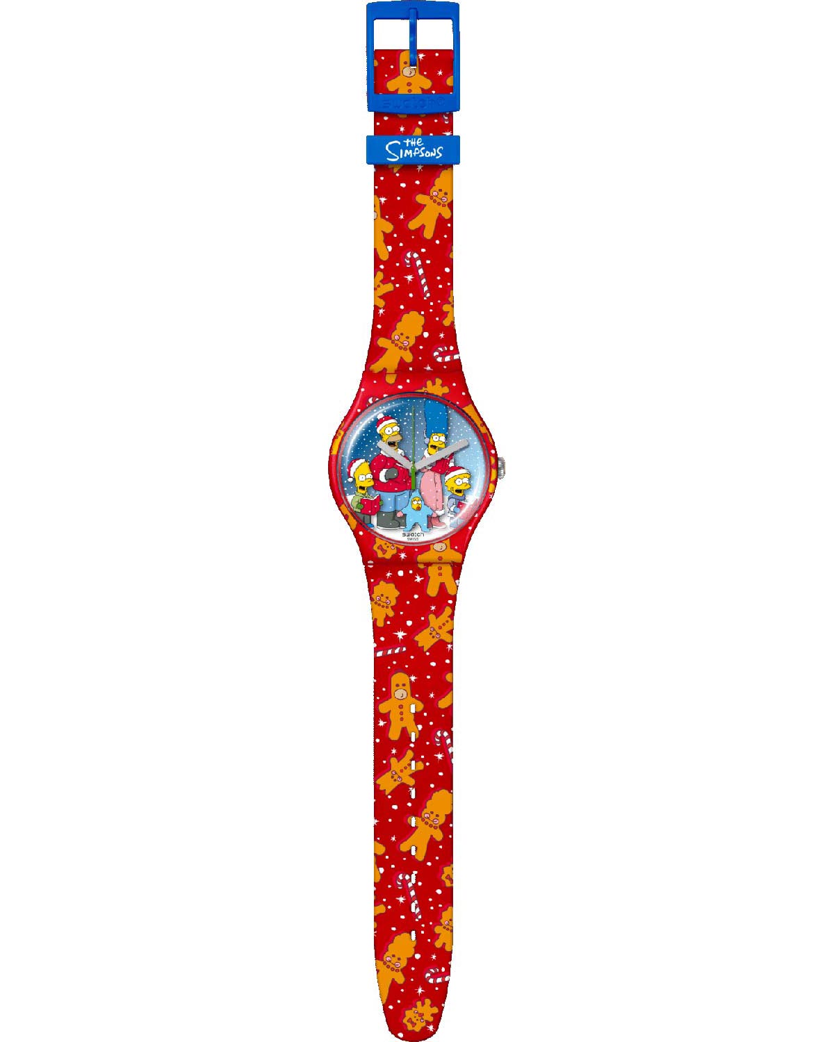SWATCH The Simpsons Wondrous Winter Wonderland 41mm Multicolor Silicon Strap SUOZ361 - 3