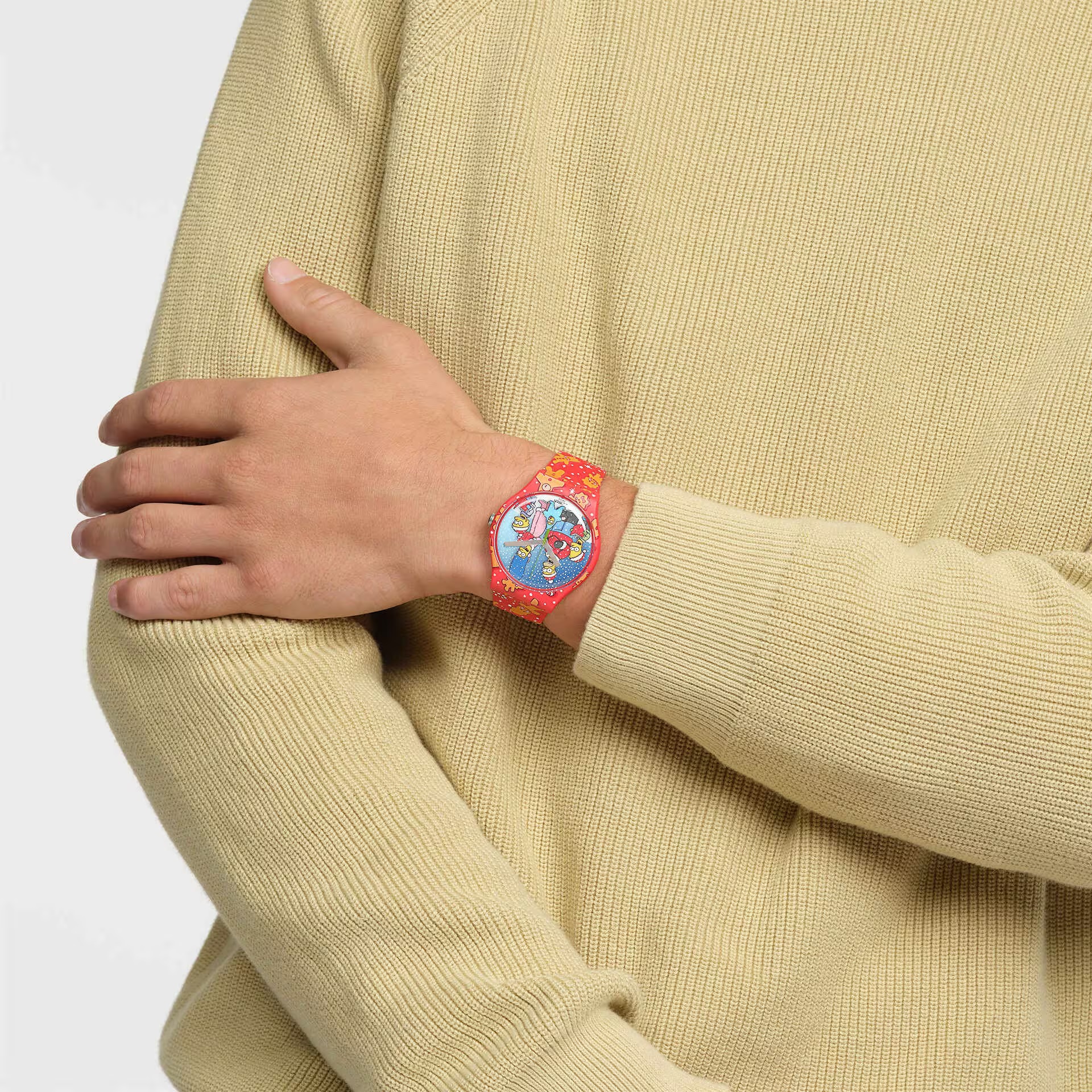 SWATCH The Simpsons Wondrous Winter Wonderland 41mm Multicolor Silicon Strap SUOZ361 - 5