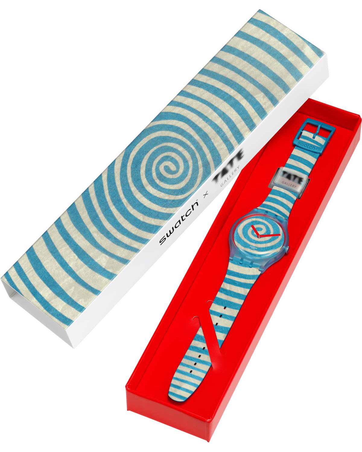 SWATCH X Tate Gallery Spirals by Louise Bourgeois 41mm Multicolor Rubber Strap SUOZ364 - 8