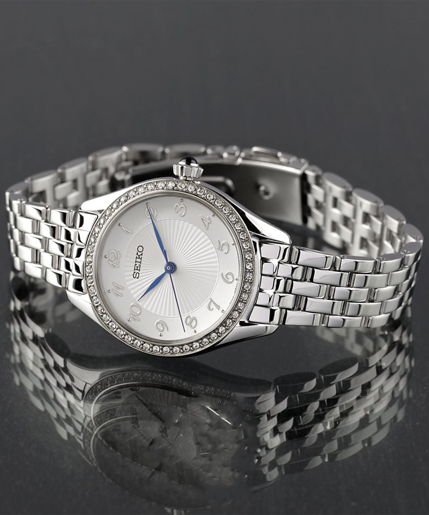 SEIKO Caprice Crystals 29mm Silver Stainless Steel Bracelet SUR479P1 - 3
