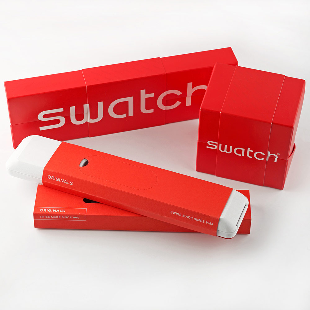 SWATCH Girling Three Hands 25mm Multicolour Silicone Strap LW153 - 