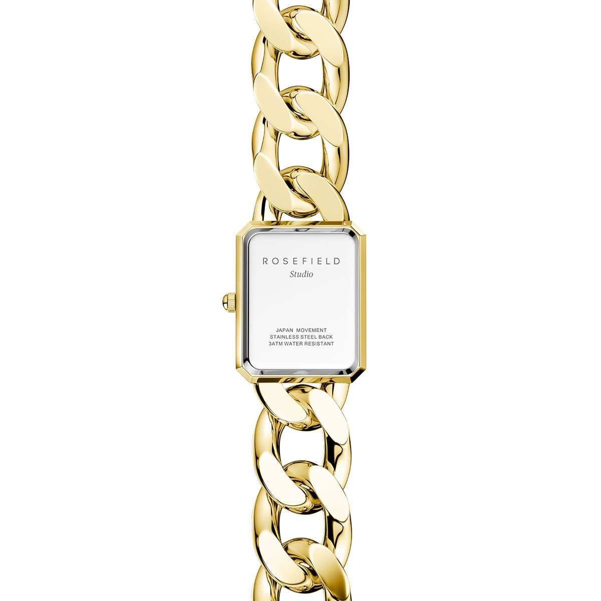 ROSEFIELD The Octagon XS White Sunray 19.5x24mm Gold Stainless Steel Bracelet SWGSG-O55 - 4