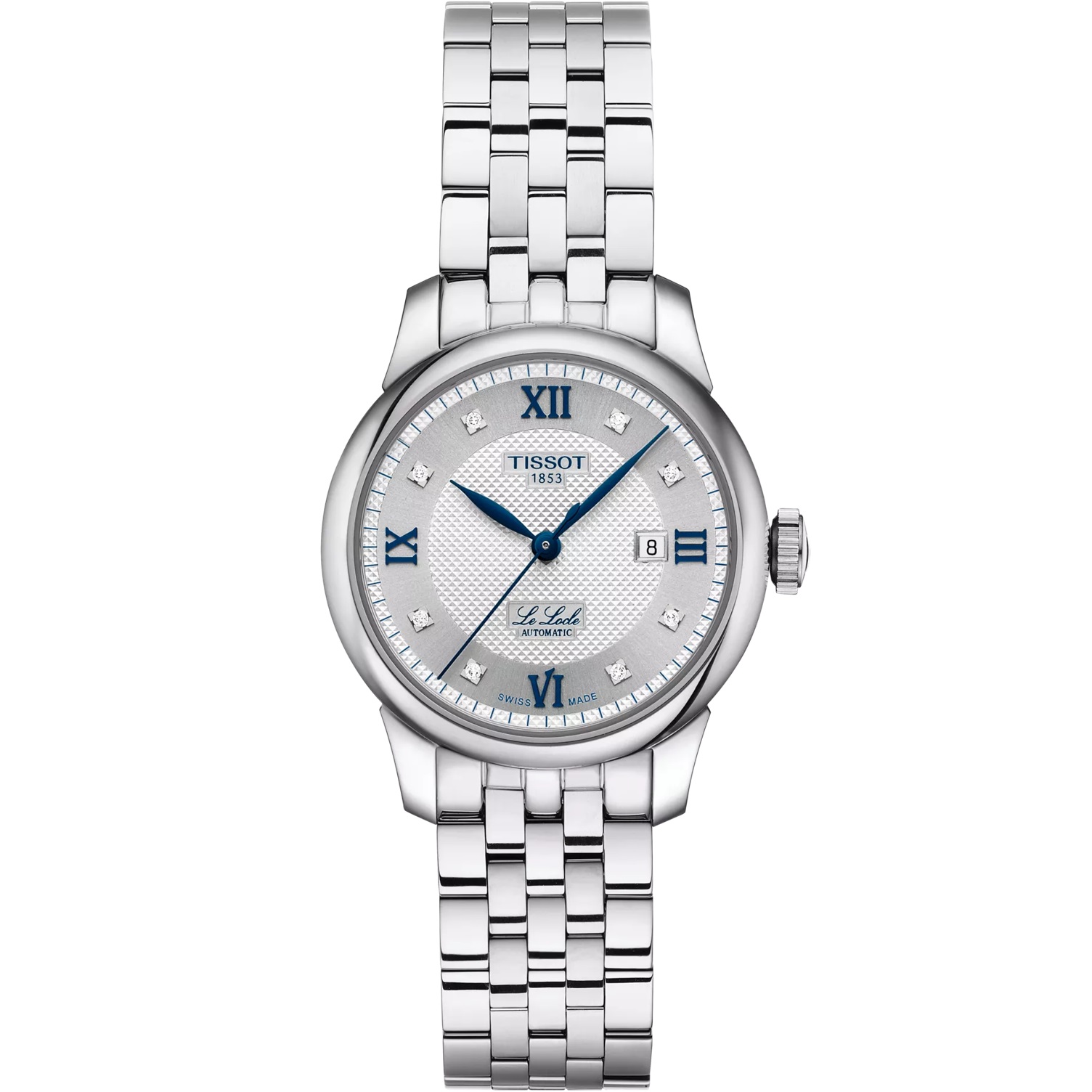 TISSOT Le Locle Automatic Lady's 20th Anniversary Silver Dial with Diamonds 29mm Silver Stainless Steel Bracelet T006.207.11.036.01 - 