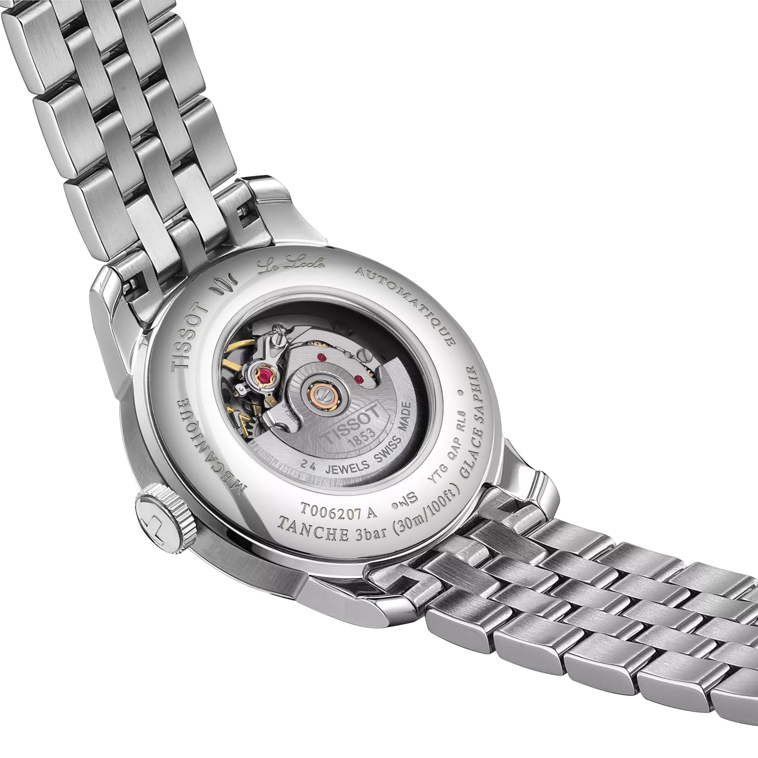 TISSOT Le Locle Automatic Lady's 20th Anniversary Silver Dial with Diamonds 29mm Silver Stainless Steel Bracelet T006.207.11.036.01 - 5