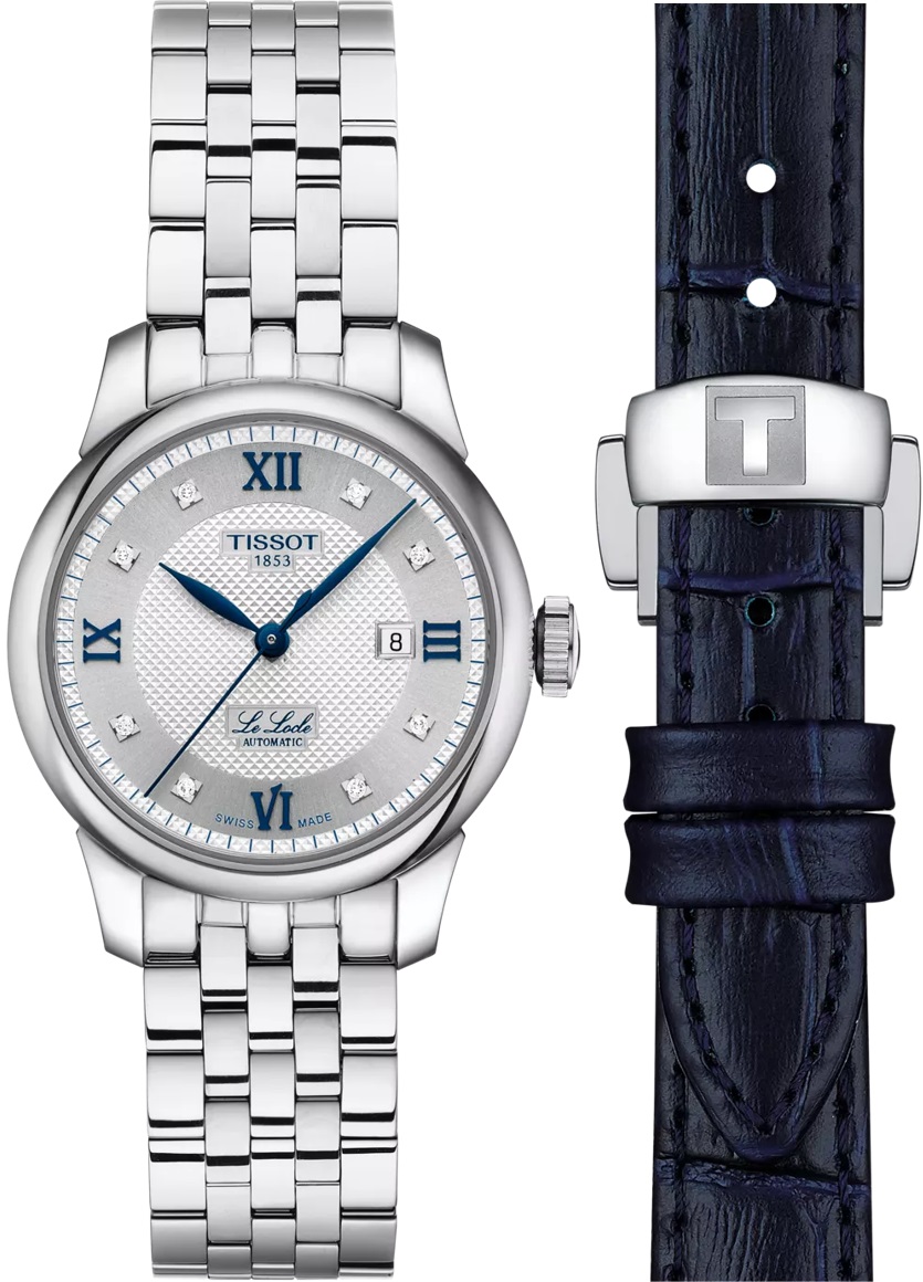 TISSOT Le Locle Automatic Lady's 20th Anniversary Silver Dial with Diamonds 29mm Silver Stainless Steel Bracelet T006.207.11.036.01 - 