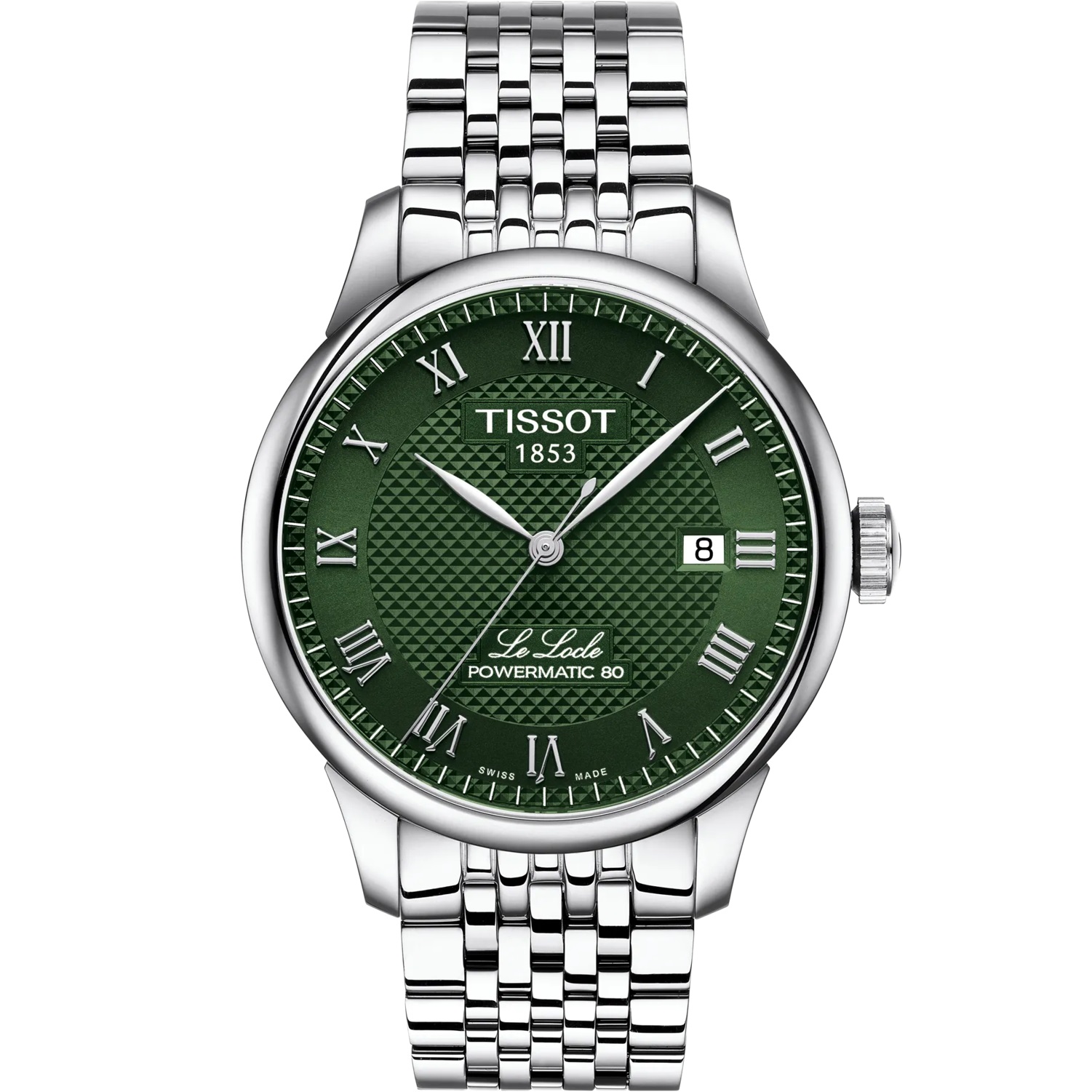 TISSOT Le Locle Powermatic 80 Green Dial 39.3mm Silver Stainless Steel Bracelet T006.407.11.093.00 - 