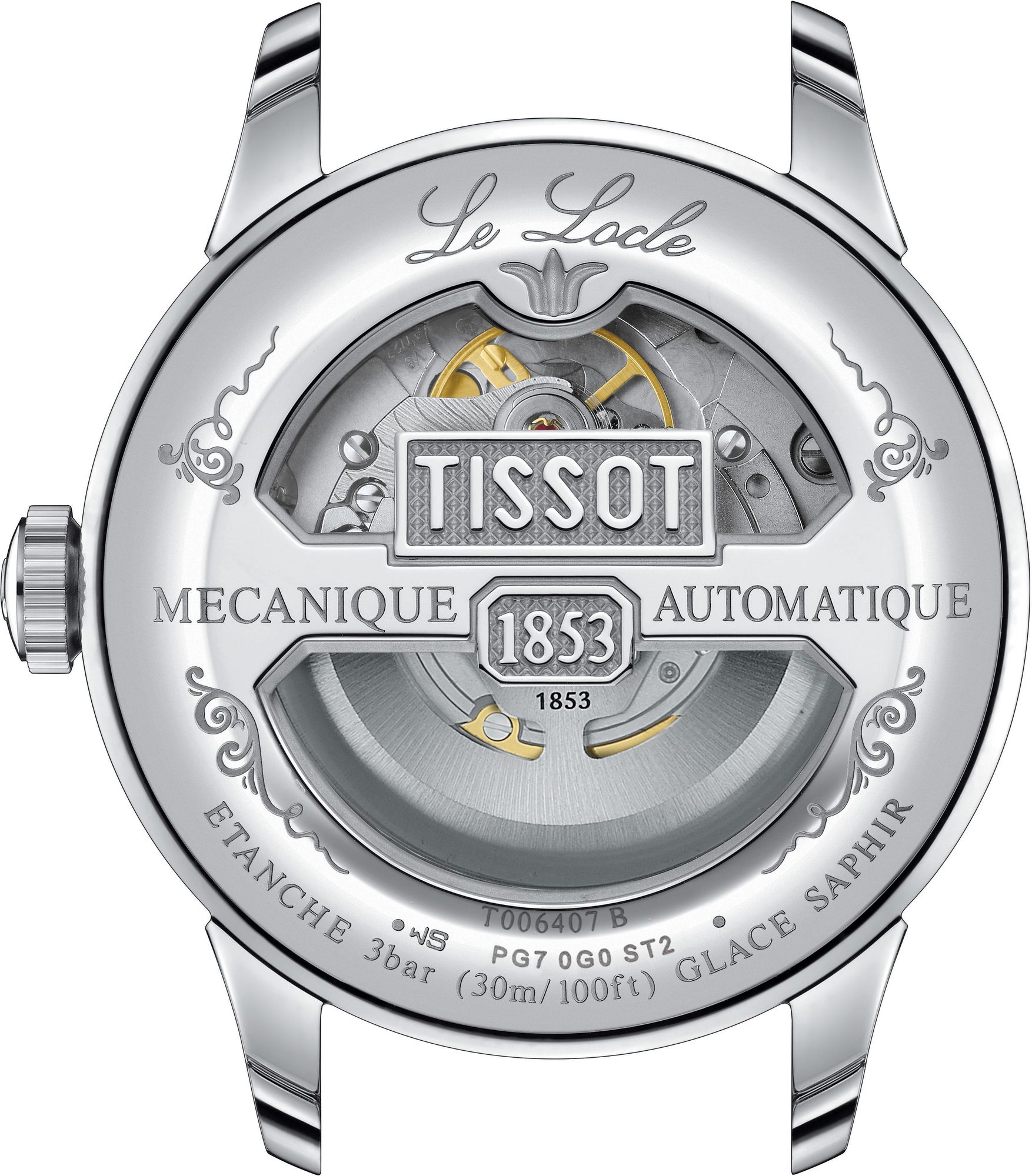 TISSOT Le Locle Powermatic 80 Open Heart Silver Dial 39.3mm Silver Stainless Steel Bracelet T006.407.11.033.02 - 3