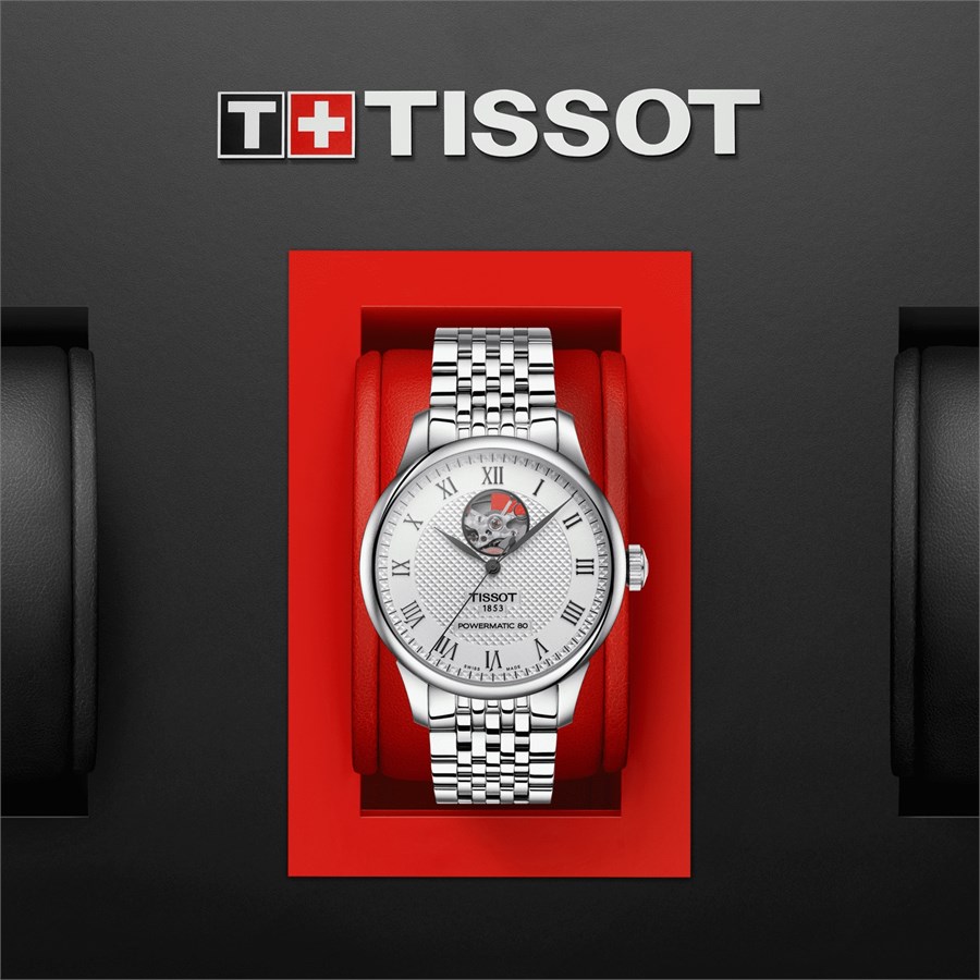 TISSOT Le Locle Powermatic 80 Open Heart Silver Dial 39.3mm Silver Stainless Steel Bracelet T006.407.11.033.02 - 5