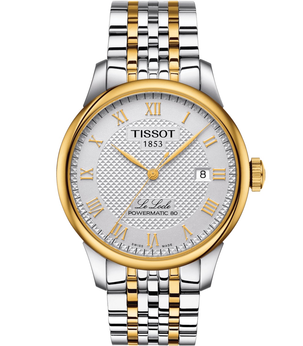 TISSOT Le Locle Powermatic 80 Silver Dial 39.3mm Two Tone Gold Stainless Steel Bracelet T006.407.22.033.01 - 