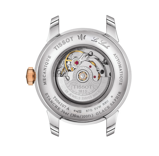 TISSOT Le Locle Automatic Lady's Diamonds White Pearl Dial 29mm Two Tone Rose Gold Stainless Steel Bracelet T006.207.22.116.00 - 3
