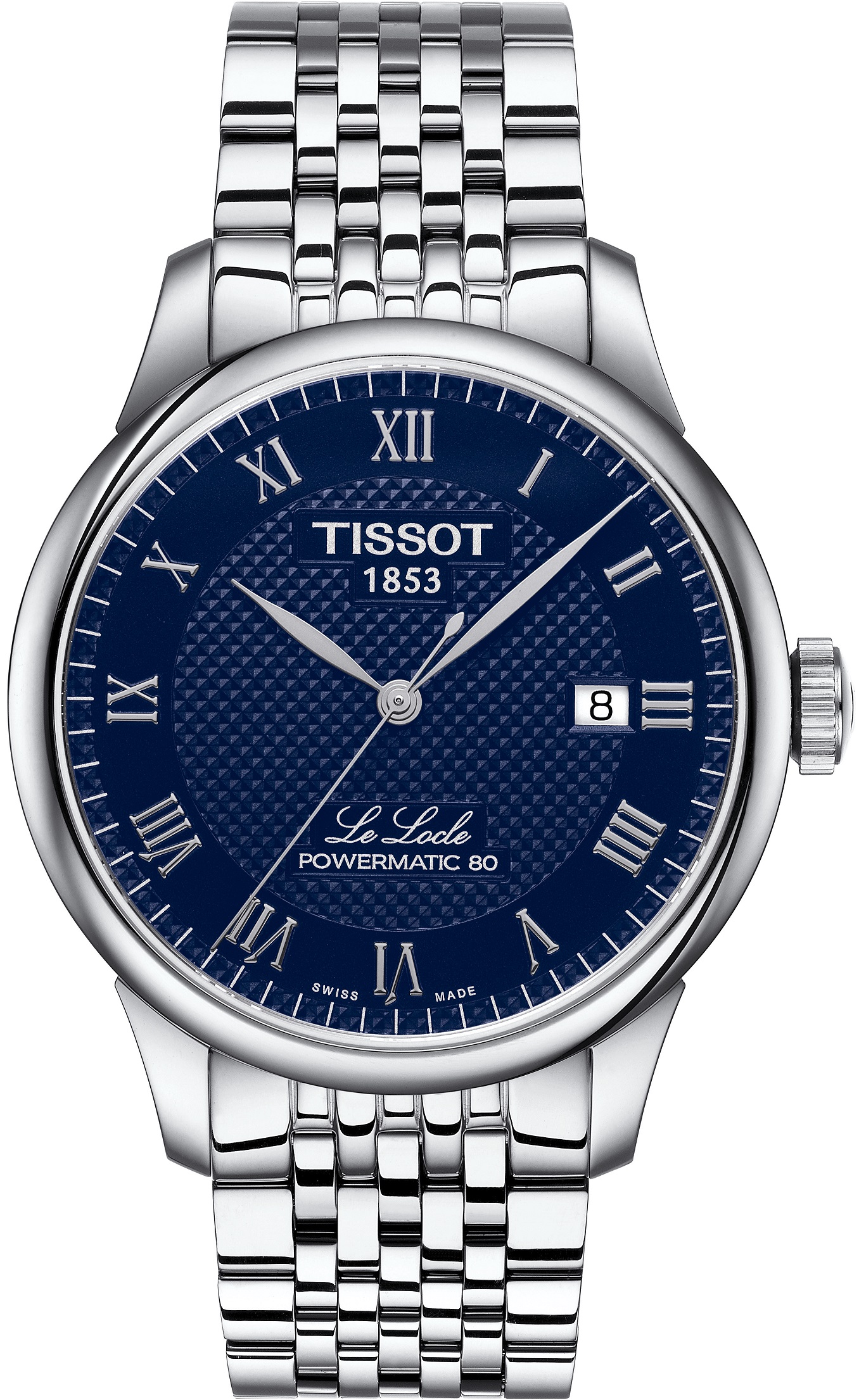 TISSOT Le Locle Powermatic 80 Blue Dial 39.3mm Silver Stainless Steel Bracelet T006.407.11.043.00 - 