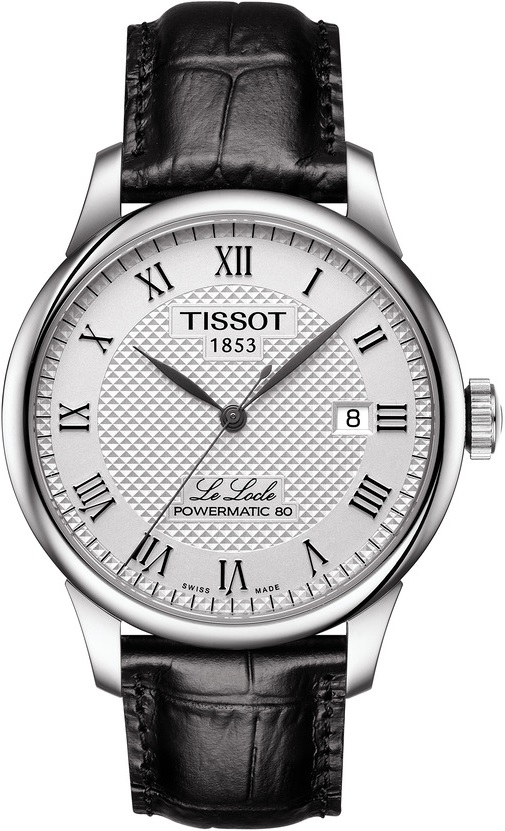TISSOT Le Locle Powermatic 80 Silver Dial 39.3mm Silver Stainless Steel Black Leather Strap T006.407.16.033.00 - 