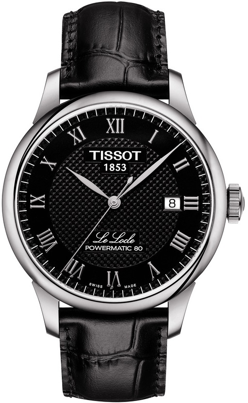 TISSOT Le Locle Powermatic 80 Black Dial 39.3mm Silver Stainless Steel Black Leather Strap T006.407.16.053.00 - 